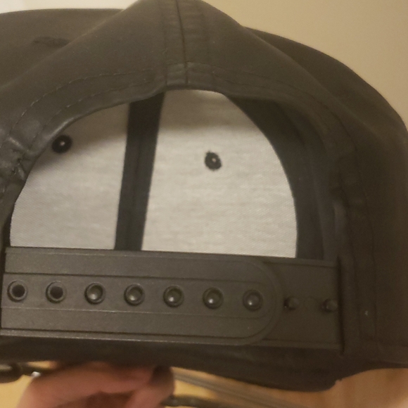 2for$10 black synthetic leather styled cap - Picture 3 of 4